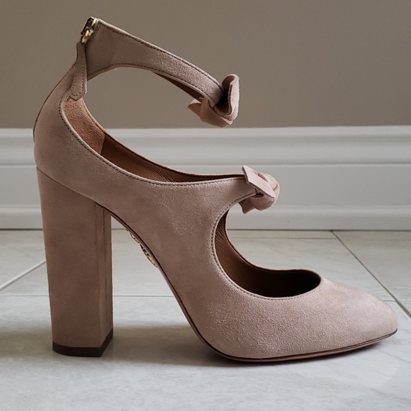 Aquazurra suede block heels